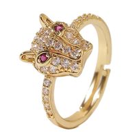 Korean Simple Animal Real Gold Electroplating Leopard Open Ring Creative Exquisite Color Retention Ring Jewelry main image 6