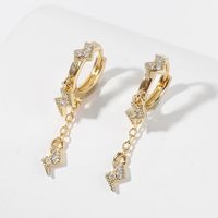 European And American Long Copper Inlaid Zircon Exquisite Lightning Earrings Creative Personality Earrings main image 4