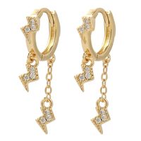 European And American Long Copper Inlaid Zircon Exquisite Lightning Earrings Creative Personality Earrings main image 6
