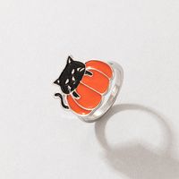 2021 New Jewelry Halloween Orange Cat Ring sku image 1