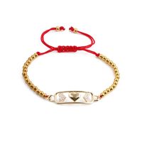 European And American Copper-plated Real Gold Micro-inlaid Zircon Heart Ladies Adjustable Bracelet main image 1