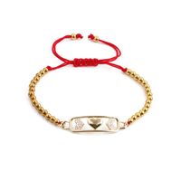 European And American Copper-plated Real Gold Micro-inlaid Zircon Heart Ladies Adjustable Bracelet main image 2