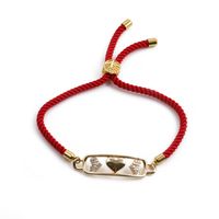 European And American Copper-plated Real Gold Micro-inlaid Zircon Heart Ladies Adjustable Bracelet main image 5