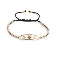 European And American Copper-plated Real Gold Micro-inlaid Zircon Heart Ladies Adjustable Bracelet main image 6