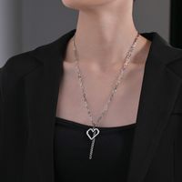 2021 New Mosaic Heart Stainless Steel Necklace main image 4