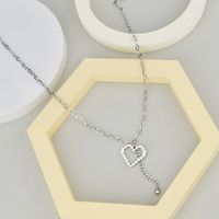 2021 New Mosaic Heart Stainless Steel Necklace main image 5