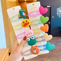 Korean Cartoon Transparent Large Children's Hairpin Cute Bangs Broken Hair Duckbill Clip main image 2