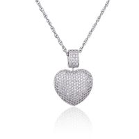 New Heart-shaped Diamond Necklace Female Stock Direct Supply Simple Titanium Steel Rotatable Hollow Love Pendant main image 6