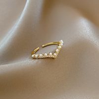 Korean Simple Zircon Index Finger Ring Pearl Micro-inlaid Zircon Ring Personality Ring Wholesale main image 1