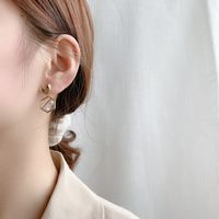 Fashion Big Asymmetric Love Pearl Earrings S925 Silver Needle Personality Earrings Wholesale main image 3