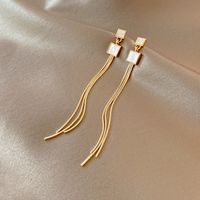 European And American Fashion Mother-of-pearl Earrings Retro Long Tassel Earrings main image 2