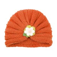 2021 Autumn And Winter Children's Woolen Knitted Hats Cute Little Flowers Warm Caps main image 6