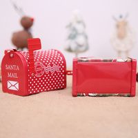 Christmas Decorations Tinplate Mailbox Box Wrought Iron Mailbox Can Children's Gift Cartoon Candy Box main image 2