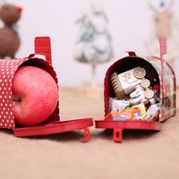 Christmas Decorations Tinplate Mailbox Box Wrought Iron Mailbox Can Children's Gift Cartoon Candy Box main image 5