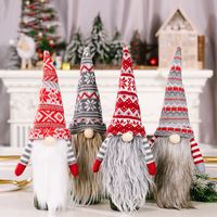 Cross-border New Christmas Decoration European And American Style Knitted Faceless Elderly Long Beard Wine Bottle Cap Wine Bottle Cover Home Holiday main image 1