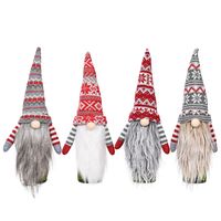 Cross-border New Christmas Decoration European And American Style Knitted Faceless Elderly Long Beard Wine Bottle Cap Wine Bottle Cover Home Holiday main image 3
