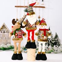 Neue Weihnachten Retro Schneeflocke Kariertes Tuch Einziehbare Puppe Weihnachtsdekoration main image 1