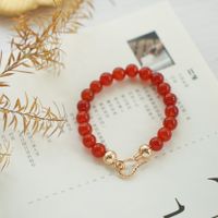 Moda Estilo Retro Pulsera De Ágata Con Cuentas Al Por Mayor Damas China Rojo Estilo Étnico Pulsera De Ágata Roja main image 4