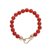 Moda Estilo Retro Pulsera De Ágata Con Cuentas Al Por Mayor Damas China Rojo Estilo Étnico Pulsera De Ágata Roja main image 6