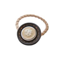 Natural Log Buttons Small Hair Ring Hair Rope Four-leaf Clover Korean Head Rope Rubber Band Hair Ring main image 6