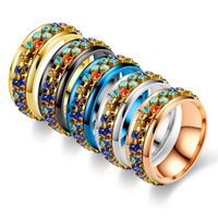 Grenz Überschreiten Des Neues Produkt Drehbarer Ring Titan Stahl Diamantring Europäischer Und Amerikanischer Zirkon Ring main image 1