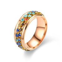 Grenz Überschreiten Des Neues Produkt Drehbarer Ring Titan Stahl Diamantring Europäischer Und Amerikanischer Zirkon Ring main image 5