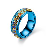 Nouveau Produit Transfrontalier Bague Rotative En Acier Au Titane Bague En Diamant Bague Zircon Européenne Et Américaine main image 6