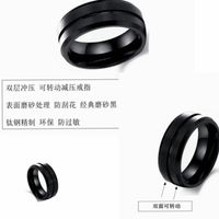 European And American Fashion New Ring Frosted Classic Black Stainless Steel Ring Index Finger Personalized Ring main image 5