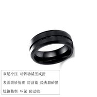 European And American Fashion New Ring Frosted Classic Black Stainless Steel Ring Index Finger Personalized Ring main image 6