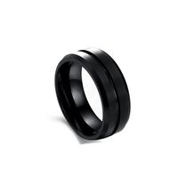 Moda Europea Y Americana Nuevo Anillo Esmerilado Clásico Negro Anillo De Acero Inoxidable Dedo Índice Personalizado Anillo main image 2