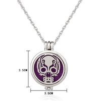 Hot-selling Double-sided Matching Skull Aroma Diffuser Pendant Stainless Steel Necklace main image 6