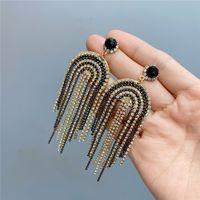 Claw Chain Multi-layer Full Rhinestone Tassel Earrings New Trendy Long Style Baroque Earrings Fairy Style main image 5