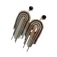 Claw Chain Multi-layer Full Rhinestone Tassel Earrings New Trendy Long Style Baroque Earrings Fairy Style main image 3