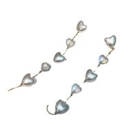Temperament Love Chain Long Tassel Earrings Transparent Crystal Earrings Metallic Heart-shaped Earrings main image 6