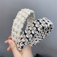 B245-2 Black And White Color Matching Headband Internet Celebrity 2021new Wide Edge French Color Headband Sweet Elegance Hair Accessories main image 1