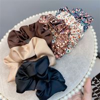 Korean Floral Printing Solid Color Hair Tie Retro Hair Scrunchies main image 1