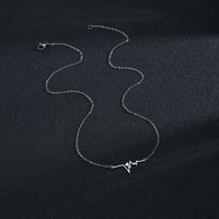 Korean Style Electrocardiogram Stainless Steel Necklace main image 3