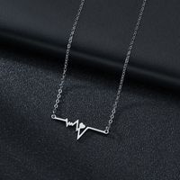 Korean Style Electrocardiogram Stainless Steel Necklace main image 5