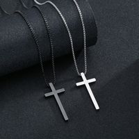 Fashion Cross Titanium Steel Plating Pendant Necklace main image 3