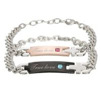 Couples Love True Love Bracelets Lovers Gifts Trend Fashion Jewelry Wholesale Zircon Titanium Steel Bracelet main image 3
