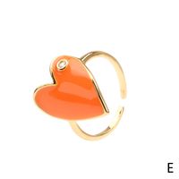 Color Dripping Oil Love Ring European And American Cross-border New Heart-shaped Zircon Copper Ring Fashion Accessories sku image 3