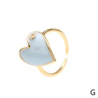 Color Dripping Oil Love Ring European And American Cross-border New Heart-shaped Zircon Copper Ring Fashion Accessories sku image 5