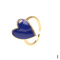 Color Dripping Oil Love Ring European And American Cross-border New Heart-shaped Zircon Copper Ring Fashion Accessories sku image 7