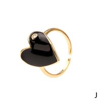 Color Dripping Oil Love Ring European And American Cross-border New Heart-shaped Zircon Copper Ring Fashion Accessories sku image 10