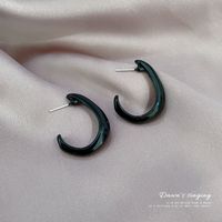 Plain Hoop Korean Retro Earrings Personality Wild Metal Hoop Earrings Niche Retro Earrings sku image 1