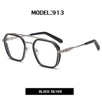 2021 New Flat Glasses Men's Fashion Big Frame Optical Frames Double Beam Glasses Wholesale sku image 6