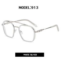 2021 New Flat Glasses Men's Fashion Big Frame Optical Frames Double Beam Glasses Wholesale sku image 8