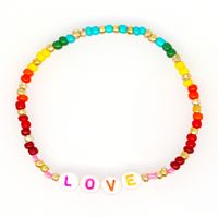 Girl Bracelet Letter Love Bracelet Beads Rainbow Bracelet sku image 2
