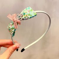 Korean Children's Bowknot Floral Plaid Rhinestone Headband sku image 3