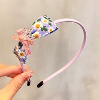 Korean Children's Bowknot Floral Plaid Rhinestone Headband sku image 8